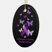 Paarse bewustmakingslint: Alzheimer Keramisch Ornament (Links)