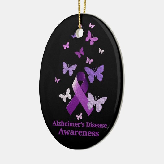 Paarse bewustmakingslint: Alzheimer Keramisch Ornament (Links)