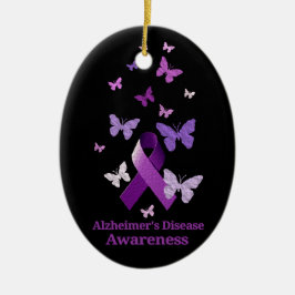 Paarse bewustmakingslint: Alzheimer Keramisch Ornament