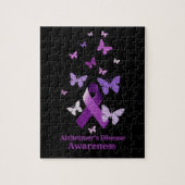 Paarse bewustmakingslint: Alzheimer Legpuzzel (Verticaal)