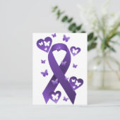 Paarse bewustmakingslint briefkaart (Staand voorkant)
