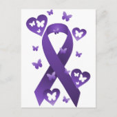 Paarse bewustmakingslint briefkaart (Voorkant)