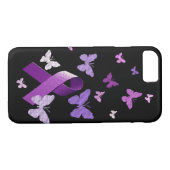 Paarse bewustmakingslint Case-Mate iPhone case (Achterkant (Horizontaal))