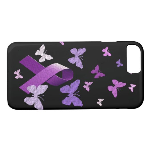 Paarse bewustmakingslint Case-Mate iPhone case (Achterkant (Horizontaal))