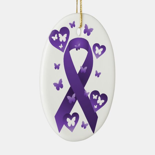 Paarse bewustmakingslint keramisch ornament (Rechts)