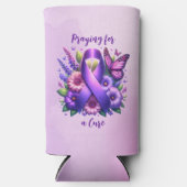 Paarse bewustmakingslint seltzer blikjeskoeler (Voorkant)