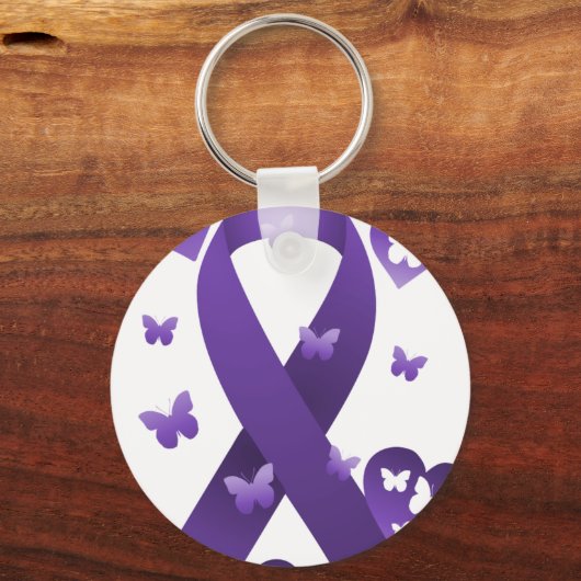 Paarse bewustmakingslint sleutelhanger (Voorkant)