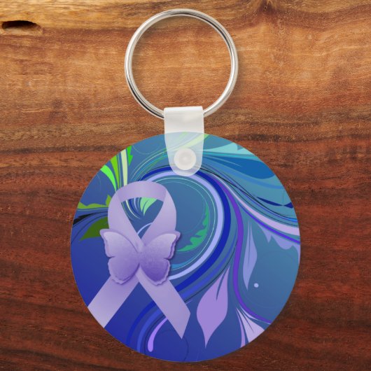 Paarse bewustmakingslint sleutelhanger (Voorkant)