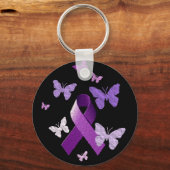 Paarse bewustmakingslint sleutelhanger (Voorkant)