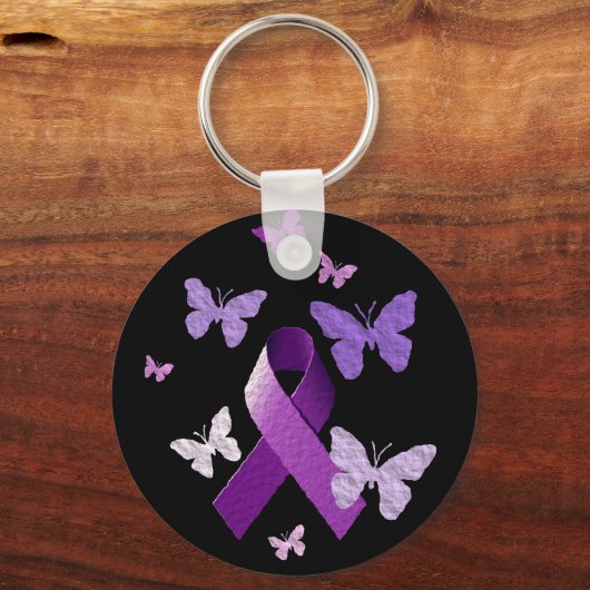 Paarse bewustmakingslint sleutelhanger (Voorkant)