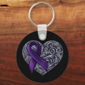 Paarse bewustmakingslint sleutelhanger (Achterkant)