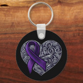 Paarse bewustmakingslint sleutelhanger (Voorkant)