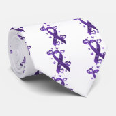 Paarse bewustmakingslint stropdas (Opgerold)
