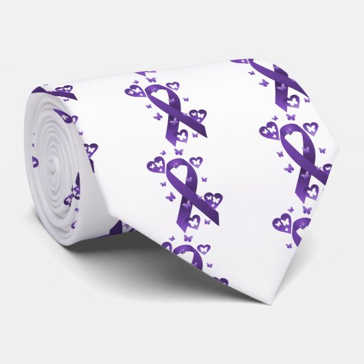 Paarse bewustmakingslint stropdas (Opgerold)