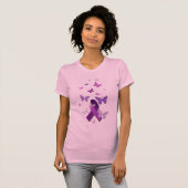 Paarse bewustmakingslint t-shirt (Voorkant volledig)