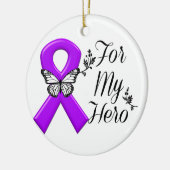 Paarse bewustmakingslint voor mijn heldhaftige keramisch ornament (Links)