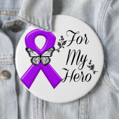 Paarse bewustmakingslint voor mijn heldhaftige ronde button 6,0 cm (In situ)