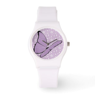 Paarse bewustmakingsvlinder horloge