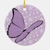 Paarse bewustmakingsvlinder keramisch ornament (Achterkant)