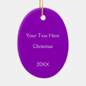 Paarse bewustwording kerstmis met lint sneeuw keramisch ornament (Achterkant)