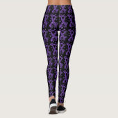 Paarse bewustwording Koolstof met hart- en vaatzie Leggings (Achterkant)