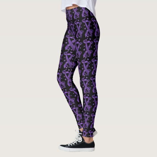 Paarse bewustwording Koolstof met hart- en vaatzie Leggings (Links)