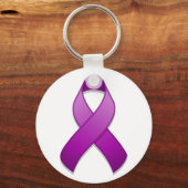 Paarse bewustwording Koolstof Sleutelhanger (Voorkant)