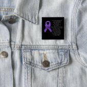 Paarse bewustwording, lint/gedicht vierkante button 5,1 cm (In situ)