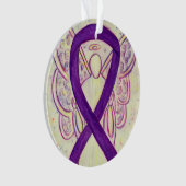 Paarse bewustwording Ribbon Angel Gepersonaliseerd Ornament (voorkant)