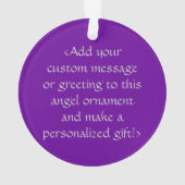 Paarse bewustwording Ribbon Angel Gepersonaliseerd Ornament (achterkant)