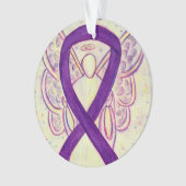 Paarse bewustwording Ribbon Angel Gepersonaliseerd Ornament (voorkant)