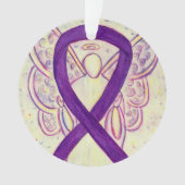 Paarse bewustwording Ribbon Angel Gepersonaliseerd Ornament (voorkant)