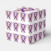Paarse bewustwording Ribbon Angel Party Favor Boxe Bedankdoosjes (Achterkant)
