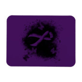 Paarse bewustwording Ribbon Grunge Heart Magneet (Horizontaal)
