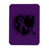 Paarse bewustwording Ribbon Grunge Heart Magneet (Verticaal)