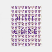 Paarse bewustwording Ribbon Hope Cure Angel Blanke Fleece Deken (Voorkant)