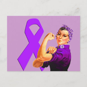 Paarse bewustwording Ribbon Rosie de Riveter Briefkaart