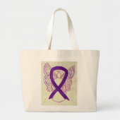 Paarse Bewustzijnslint Custom Art Canvas tas (Voorkant)