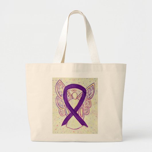 Paarse Bewustzijnslint Custom Art Canvas tas (Voorkant)