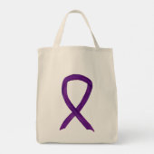 Paarse Bewustzijnslint Custom Art Canvas tas (Achterkant)