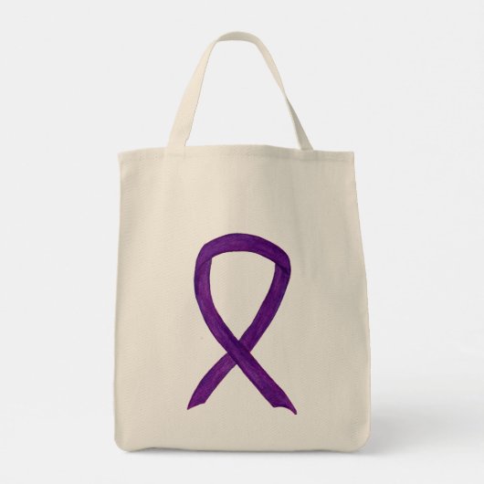 Paarse Bewustzijnslint Custom Art Canvas tas (Achterkant)