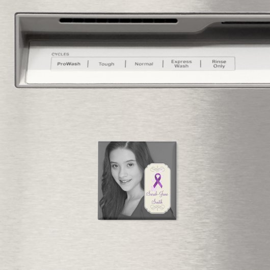 Paarse Bewustzijnslint Foto Keepsake Magneet (Insitu (Vaatwasser))