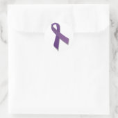 Paarse bewustzijnslint ronde sticker (Tas)