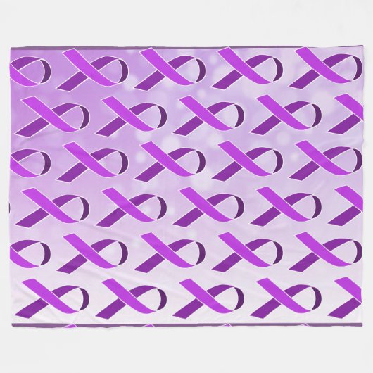 Paarse Bewustzijnslint Troostende Fleece Deken (Voorkant (Horizontaal))