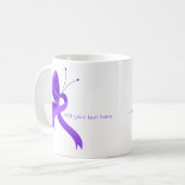 Paarse Bewustzijnslint Vlinder Koffie Mok (Voorkant links)