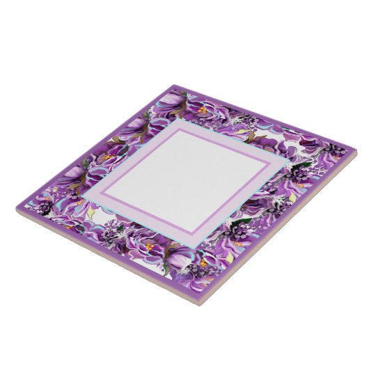 Paarse bezienswaardigheden keramische tegel tegeltje (Zijkant)