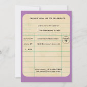 Paarse bibliotheekkaart Birthday Kaart (Voorkant)