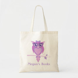Paarse bibliotheektas voor juffelmeisjes tote bag