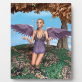 Paarse Biddende Engel Herfst Fantasie Kunst Fotoplaat (Voorkant)