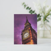 Paarse Big Ben Briefkaart (Staand voorkant)